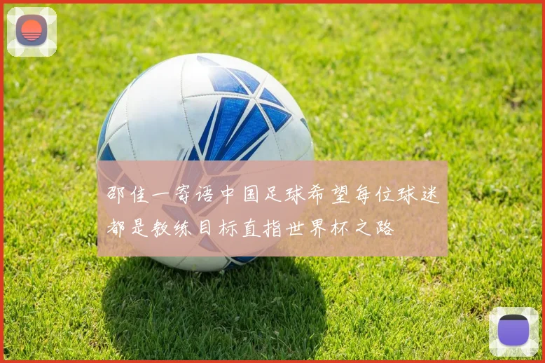 邵佳一寄语中国足球希望每位球迷都是教练目标直指世界杯之路